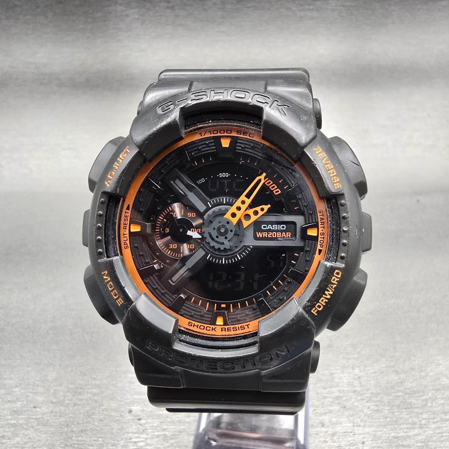 Casio G-Shock GA-110TS Watch Men 51mm Black Orange Chrono Alarm New Battery0