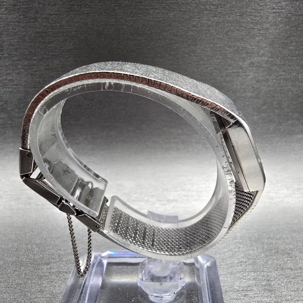 Seiko Watch Women 16mm Silver Dial Silver Tone Rectangle 16-3269 New Battery JP38