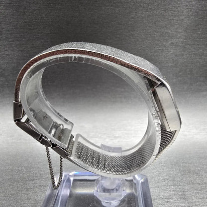 Seiko Watch Women 16mm Silver Dial Silver Tone Rectangle 16-3269 New Battery JP38