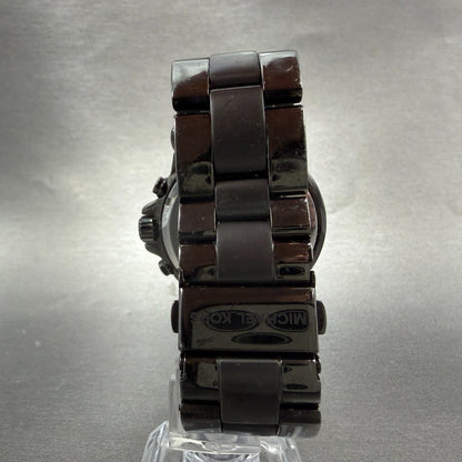 Michael Kors Dylan Chrono Watch Women 42mm Black Dial Black Tone Date New Batt7