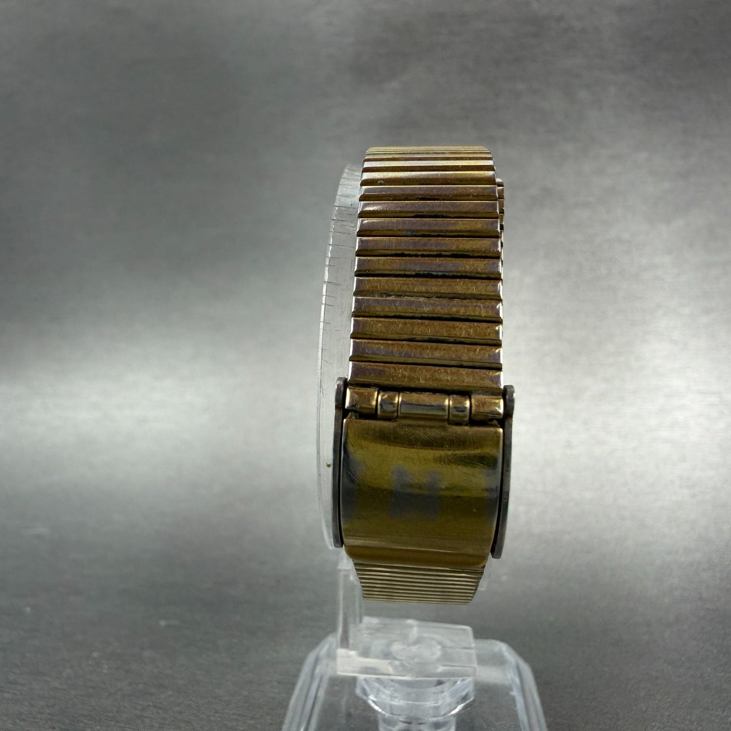 Seiko Tank Watch Women 17mm Gold Dial Gold Tone 1400-5070 Rectangle New Battery7