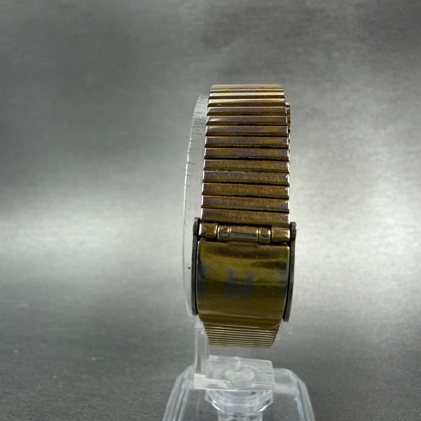 Seiko Tank Watch Women 17mm Gold Dial Gold Tone 1400-5070 Rectangle New Battery7