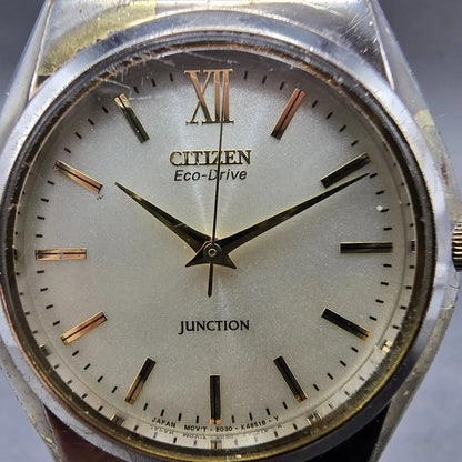 Citizen Junction Eco-Drive Watch Men 35mm Champpange Dial Two Tone Round Works1