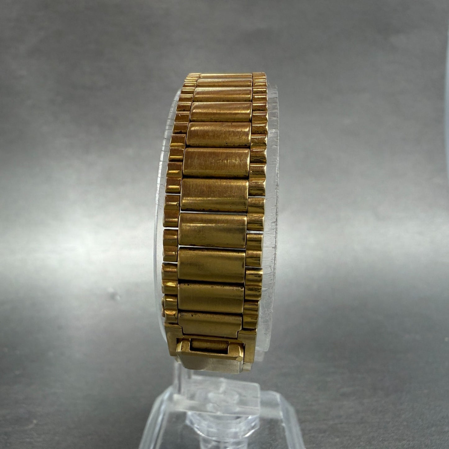 Seiko Tank Watch Women 13mm Champagne Dial Gold Tone 1e20-5519 New Battery VTG7