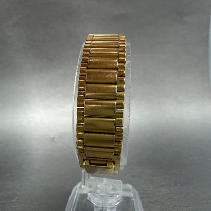 Seiko Tank Watch Women 13mm Champagne Dial Gold Tone 1e20-5519 New Battery VTG7