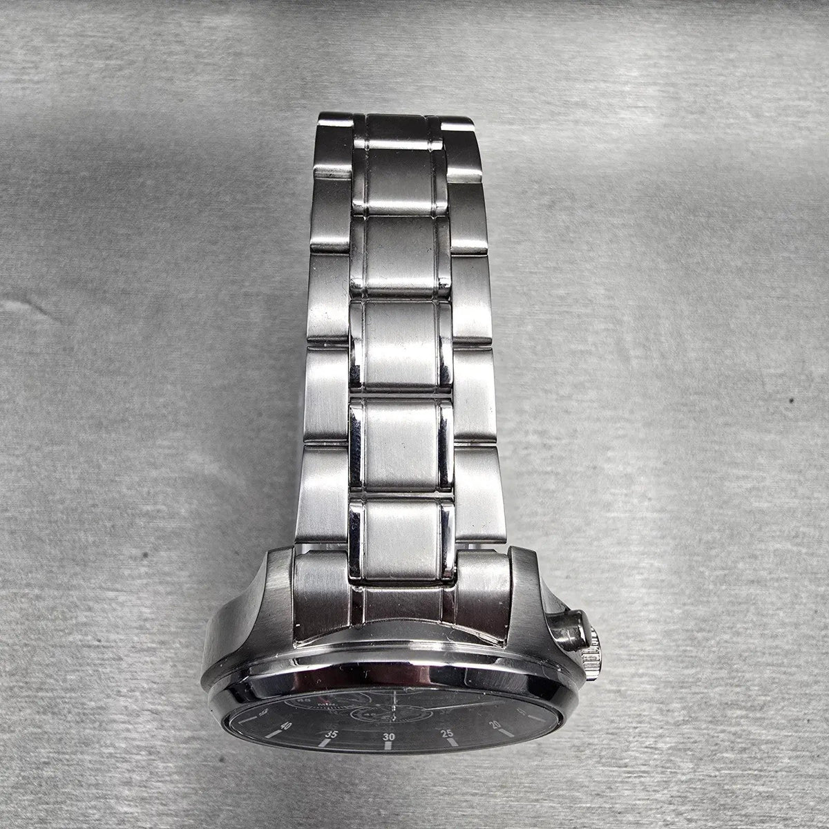 Seiko Chronograph Watch Men 43mm Black Dial Silver Tone Date 4T57-00G0 New Batt6