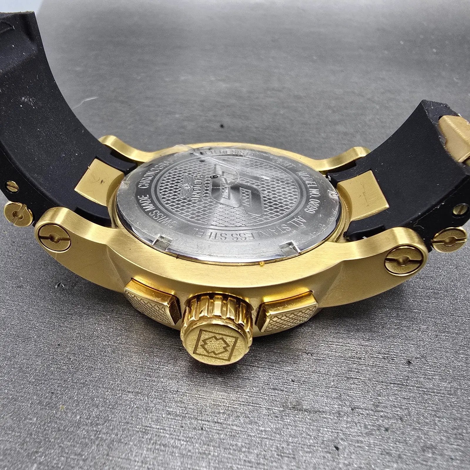 Invicta S1 Chronograph Watch Men 48mm Champagne Dial Gold Tone Date 0899 New Bat8