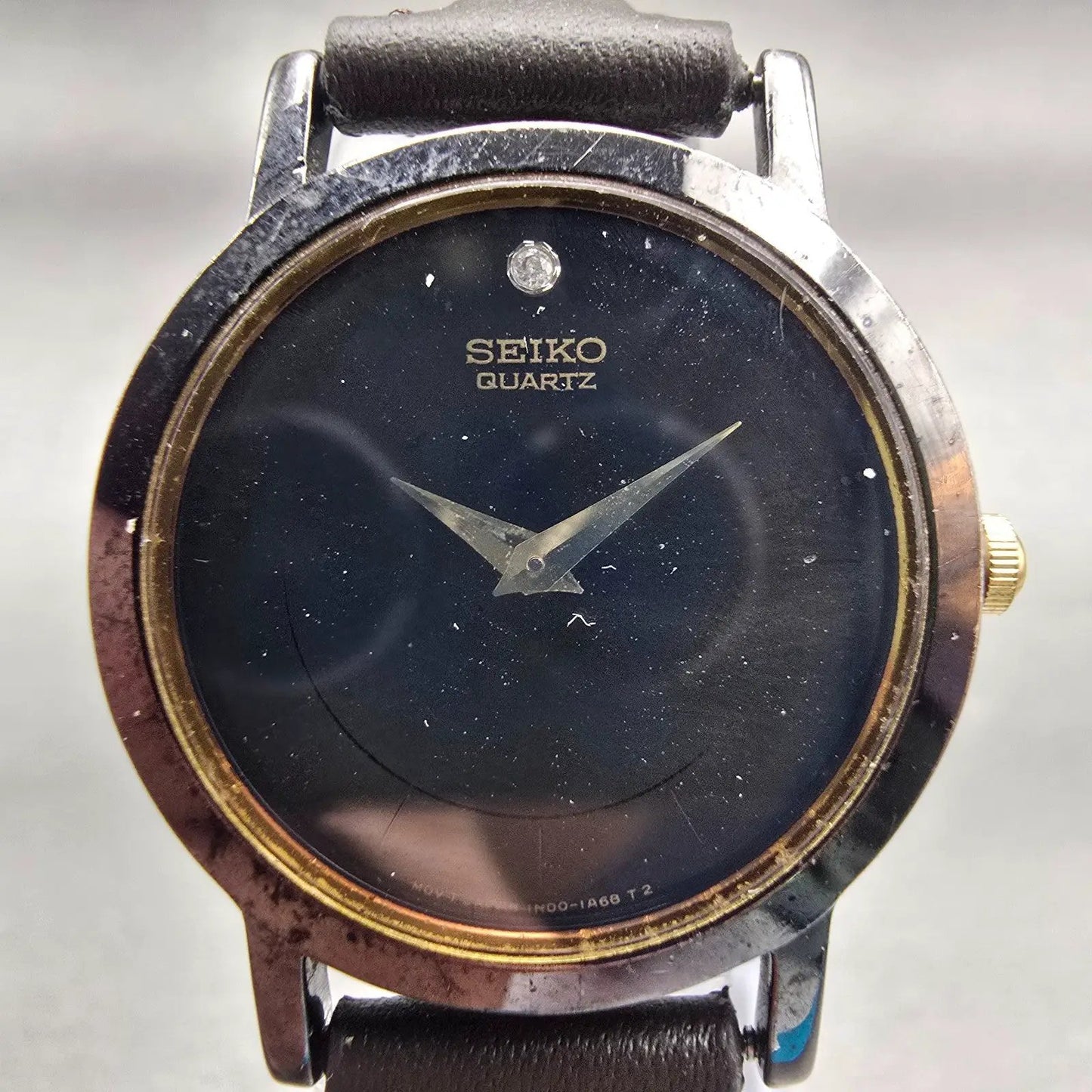 Seiko Watch Women 25mm Black Dial Black Tone Round 1N00-0C99 New Battery Vintage1