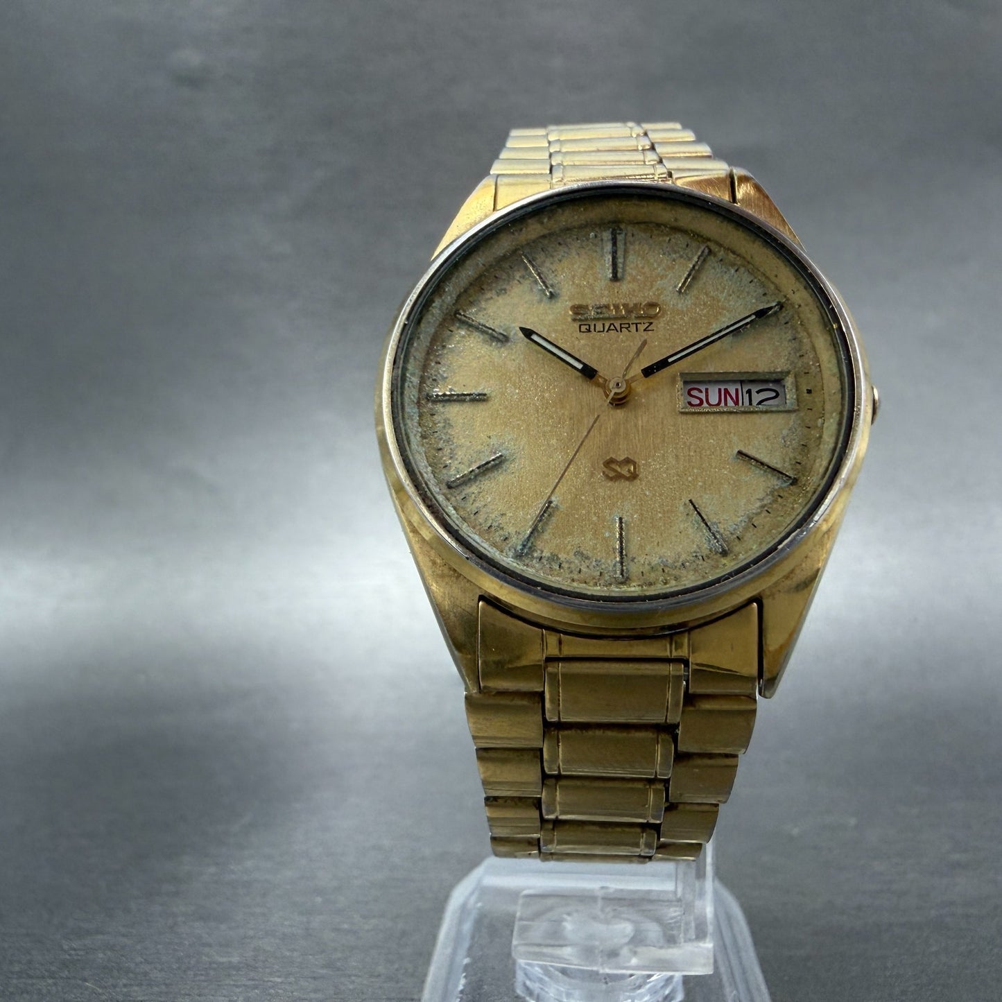 Seiko SQ Watch Men 34mm Champagne Dial Gold Tone REDA!!!!! 8123-8009 New Battery5
