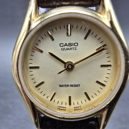 Casio Watch Women 23mm Champagne Dial Gold Tone Round LTP-1094 New Battery1