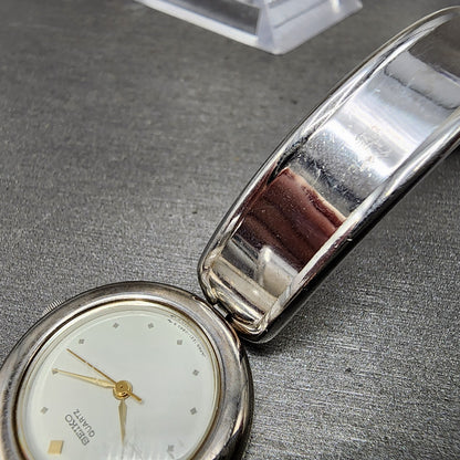 Seiko Watch Women 25mm White Dial Silver Tone 12210060 New Battery READ!!!5