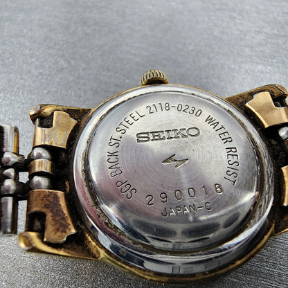 VTG Seiko Watch Women 26mm Silver Dial Gold Tone Date Manual Wind 21180230 Runs9