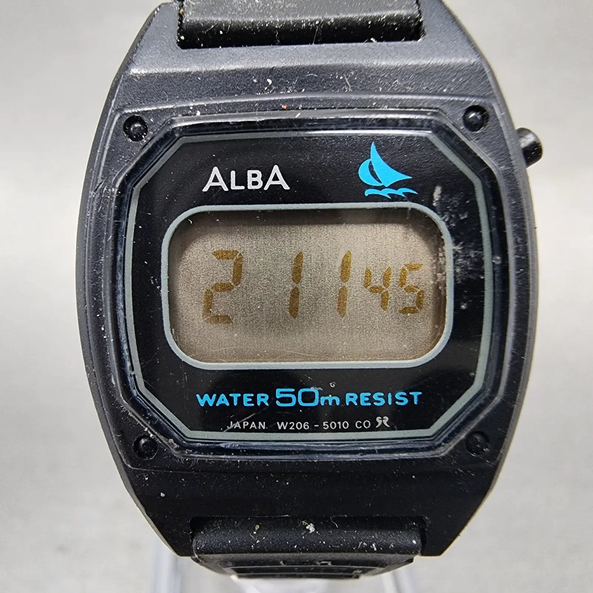 Alba Digital Watch Women 23mm Black Octagon Date W206-5010 New Battery JDM VTG1