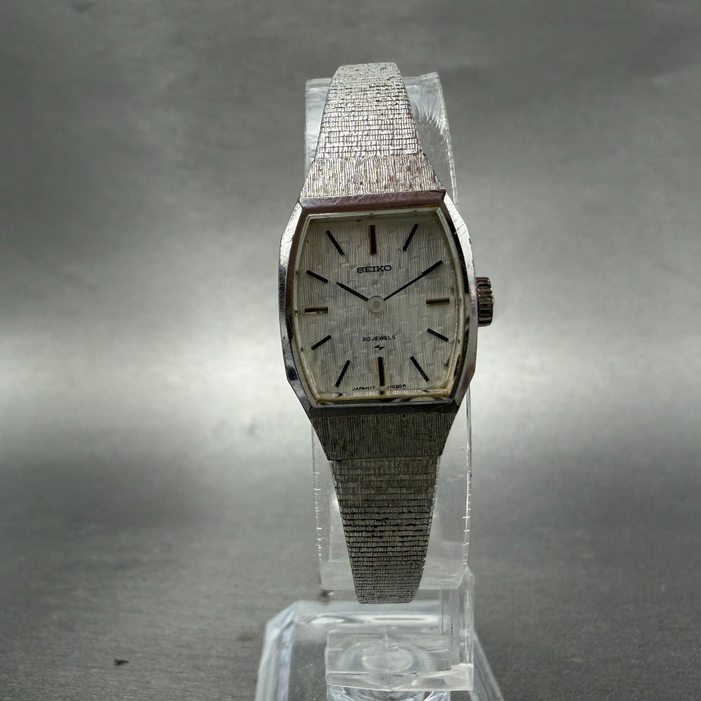 Seiko Tank Watch Women 17mm Silver Dial Silver Tone Manual 17-3280 Runs Vintage5