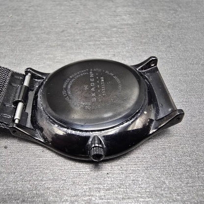 Skagen Denmark Watch Men 37mm Black Dial Titanium Date Round 233XLTMB New Batt J8