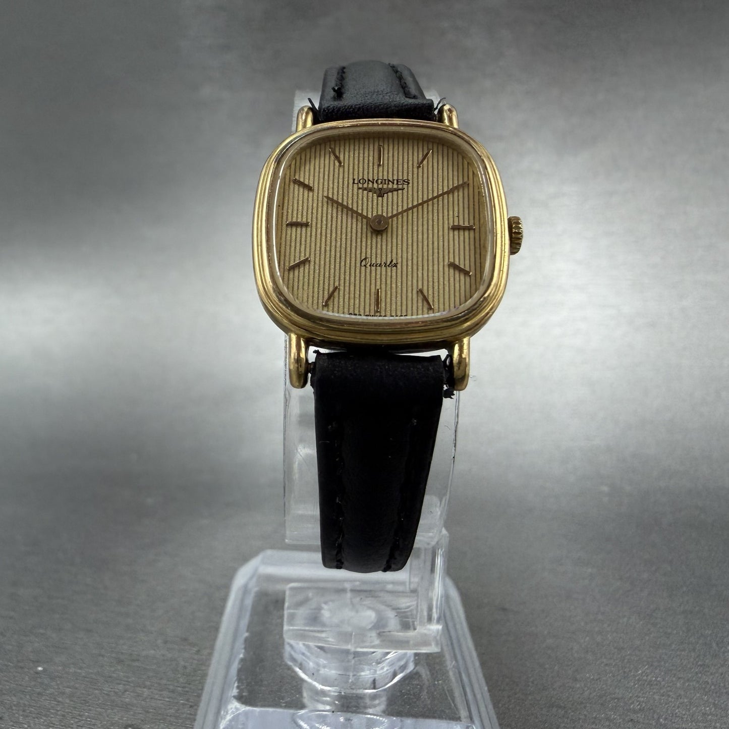 Longines Watch Women 21mm Gold Dial Gold Tone Rectangle 6469 New Battery5