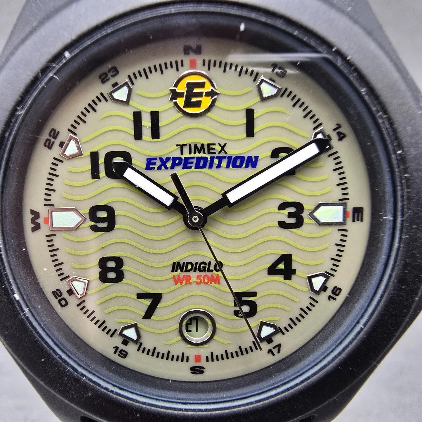 Timex Expedition Watch Men 39mm Green Dial Black Tone Date T47012 READ!!! NewBat1