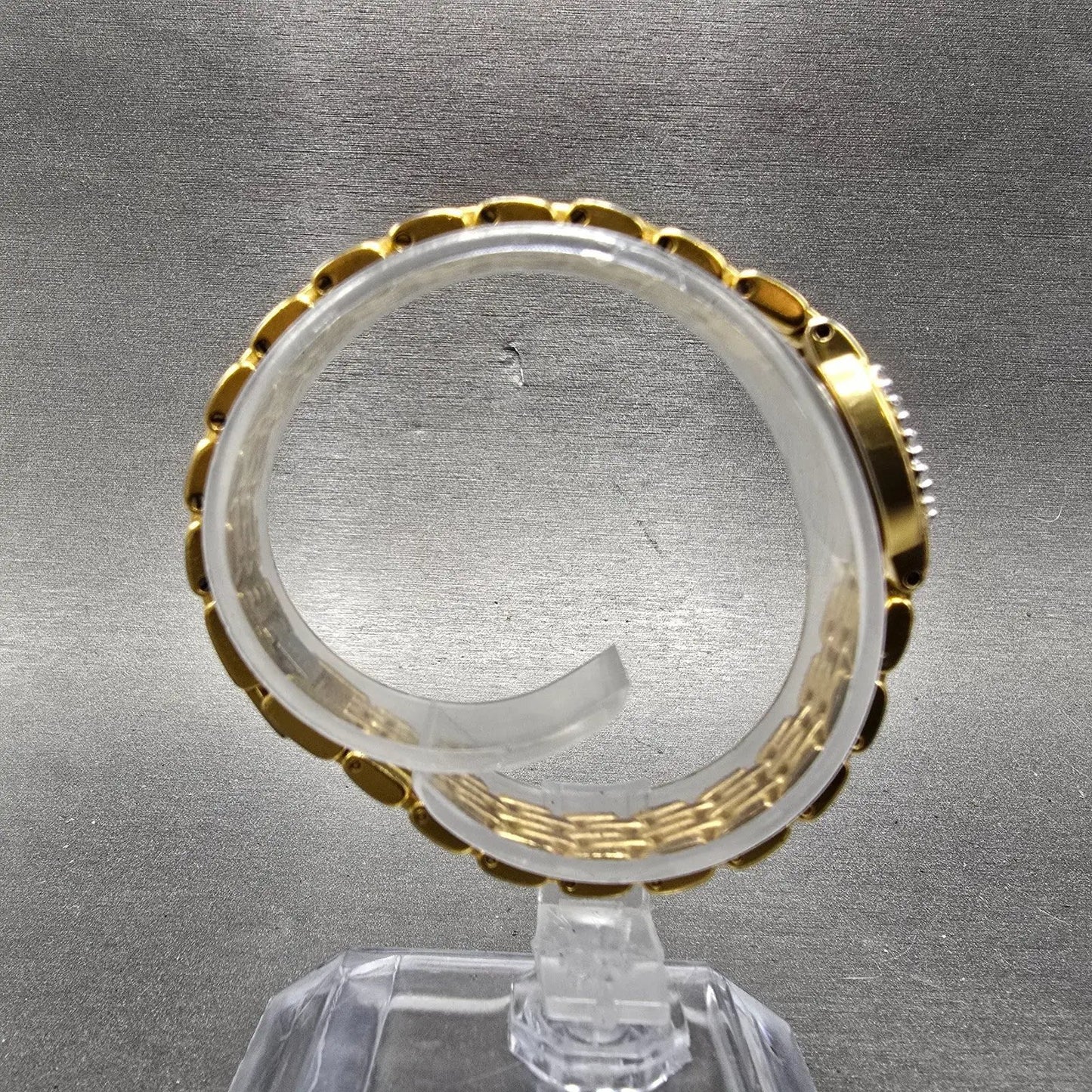 Seiko Watch Women 16mm Black Dial Gold Tone Gemmed Oval 1F20-5G19 New Battery8
