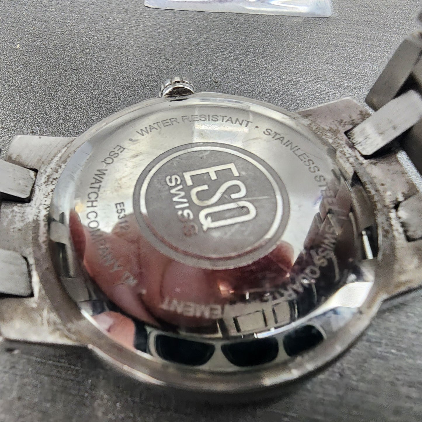 ESQ Daydate Watch Men 37mm White Dial Stainless Steel E5312 Round PARTS10