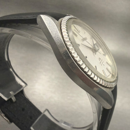 Seiko Lord Matic Watch Men 38mm Silver Dial Silver Tone Daydate Round 5606-70803