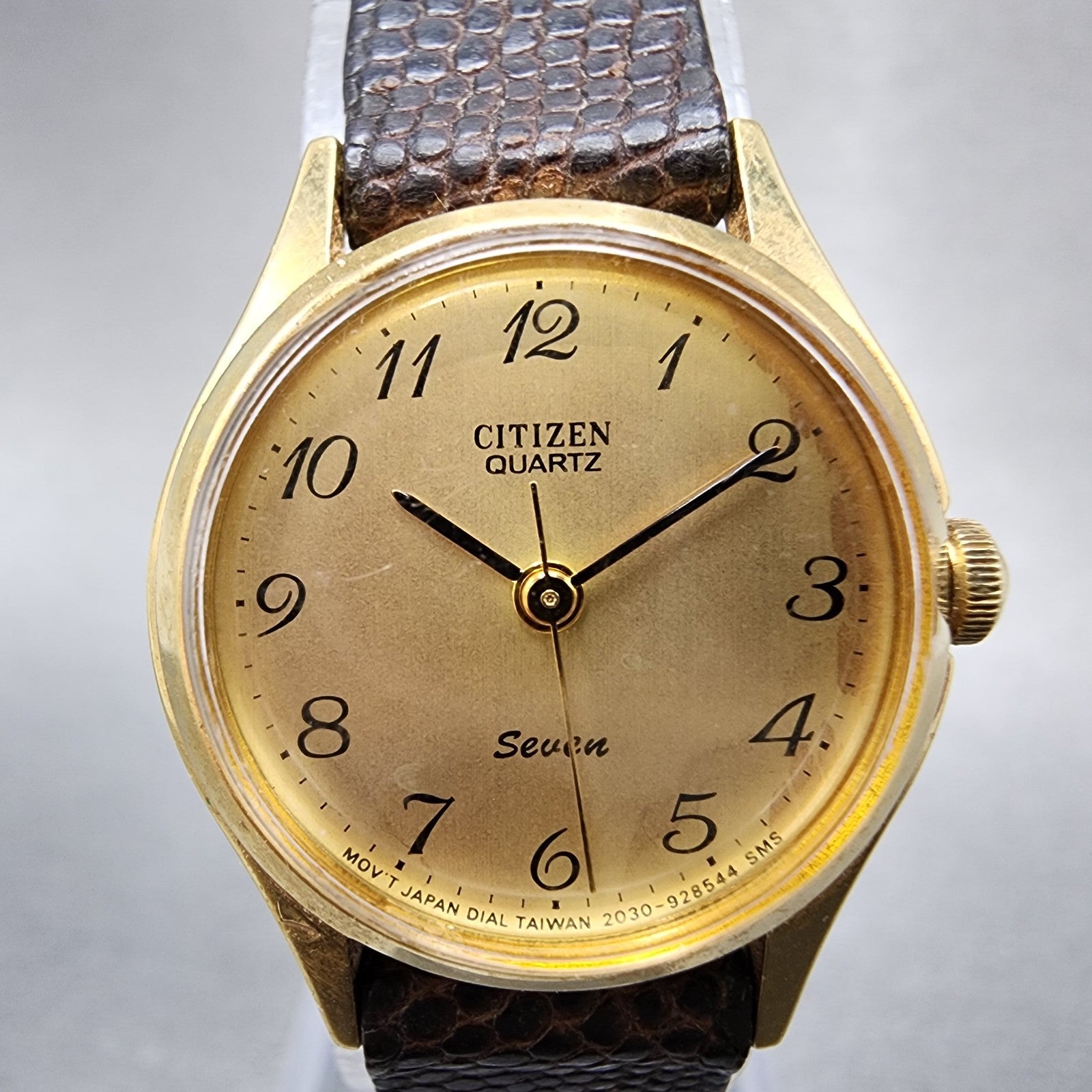 Citizen Seven Watch Women 22mm Gold Dial Gold Tone Round 2030041682 New Battery1