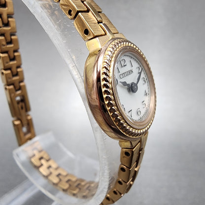 Citizen EcoDrive Watch Women 18mm White Dial Rose Gold Round G620S092931 Runs3