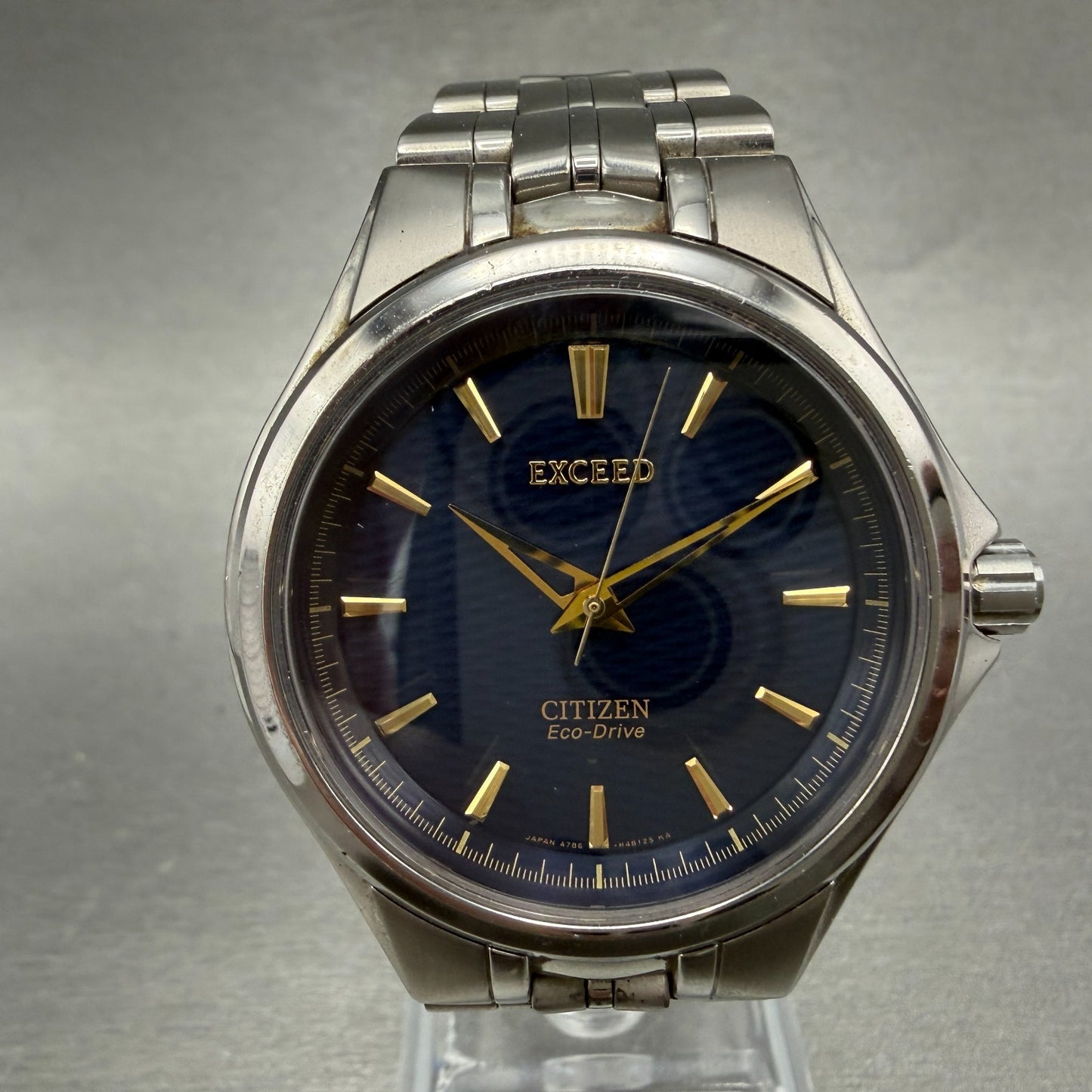 Citizen Ec-Drive Exceed Watch Men 38mm Blue Dial Titanium Round A786-H27163 Runs0