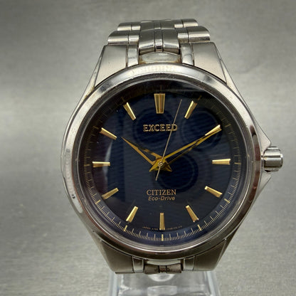 Citizen Ec-Drive Exceed Watch Men 38mm Blue Dial Titanium Round A786-H27163 Runs0