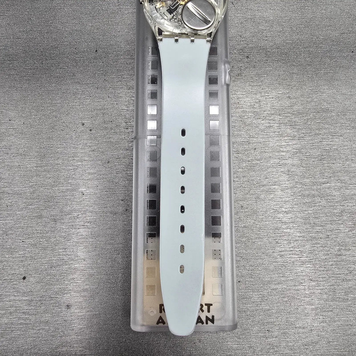 Swatch Time to Reflect Watch Men 34mm Silver Dial Clear Case GZ143 New Batt NOS8