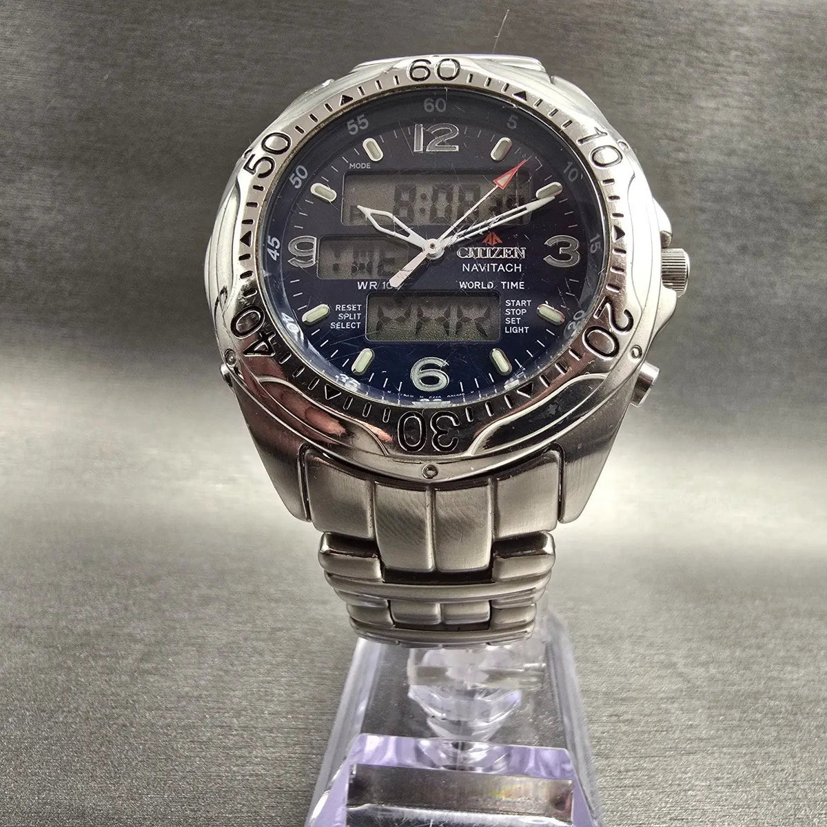 Citizen Promaster Navitach Watch Men 42mm Blue Dial Chrono C460-Q01563 New Batt5