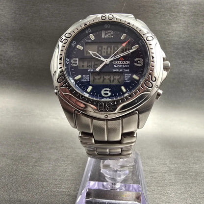 Citizen Promaster Navitach Watch Men 42mm Blue Dial Chrono C460-Q01563 New Batt5