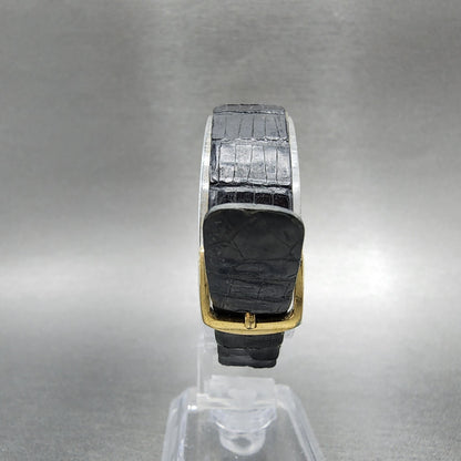 Seiko Tank Watch Women 19mm White Dial Gold Tone Rectangle 47003009 PARTS8