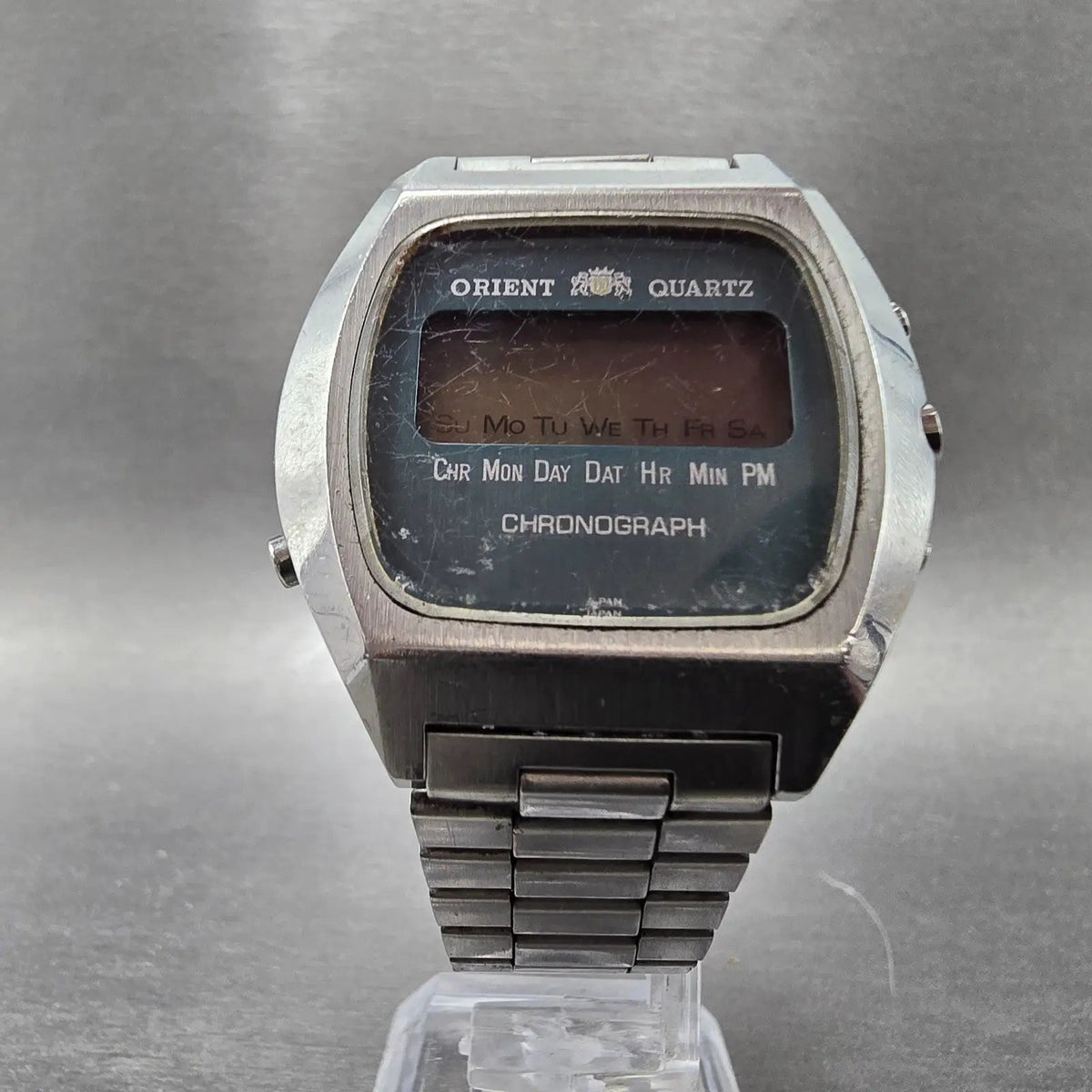 Orient Digital Watch Men 37mm Blue Dial Silver Chronograph TS611125-40 PARTS JP6