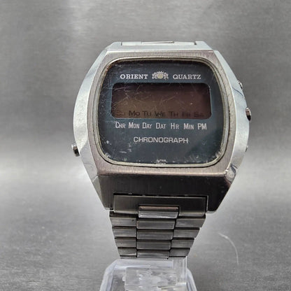 Orient Digital Watch Men 37mm Blue Dial Silver Chronograph TS611125-40 PARTS JP6