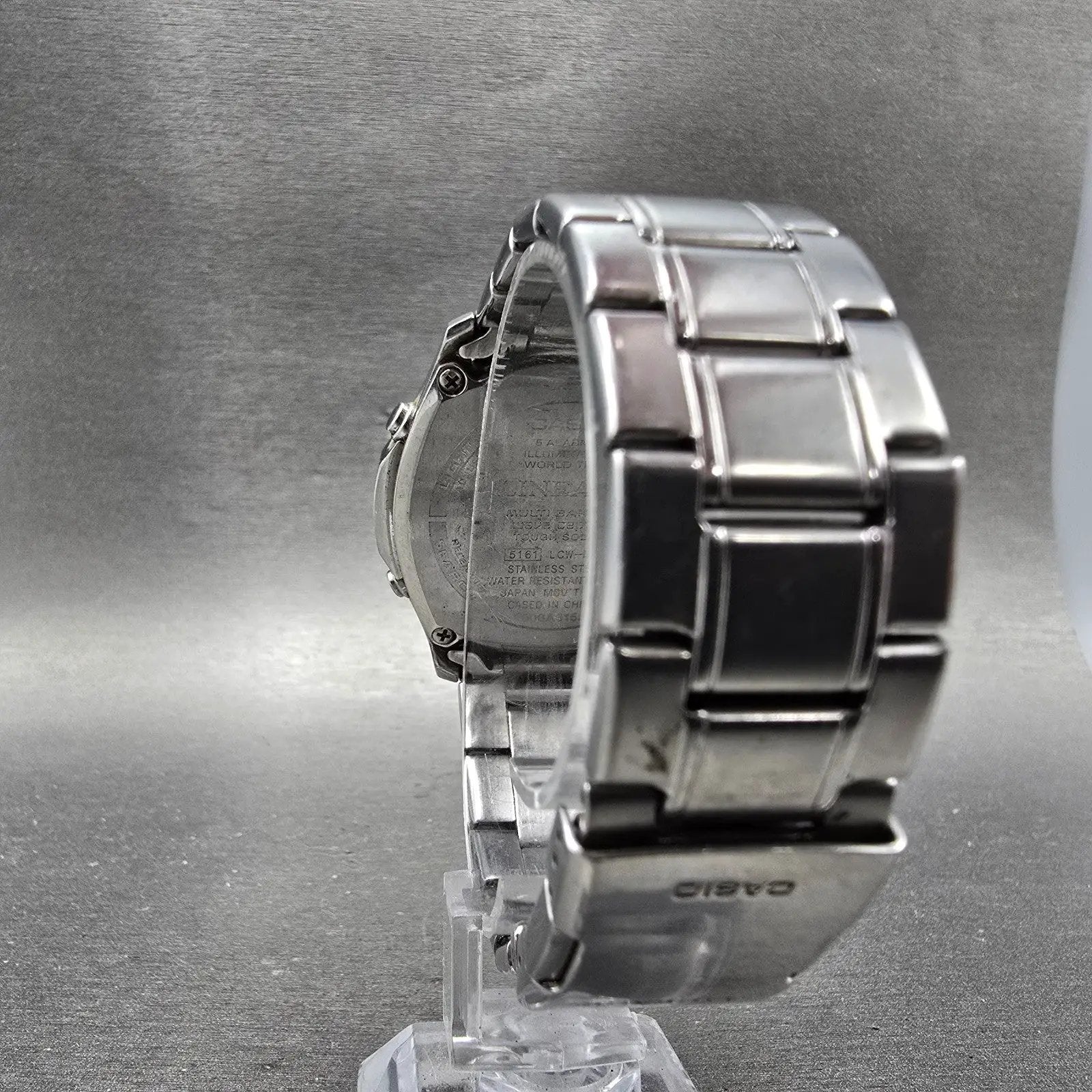 Casio Lineage Watch Men 40mm White Dial Steel Analog Digital Solar LCW-M100 Runs7