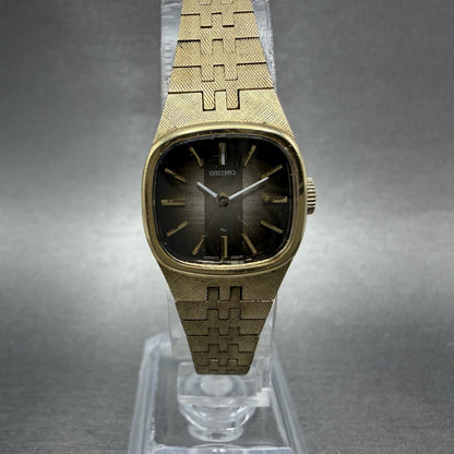 Seiko Watch Women 19mm Brown Dial Gold Tone Rectangle Manual Wind Runs 11-39490