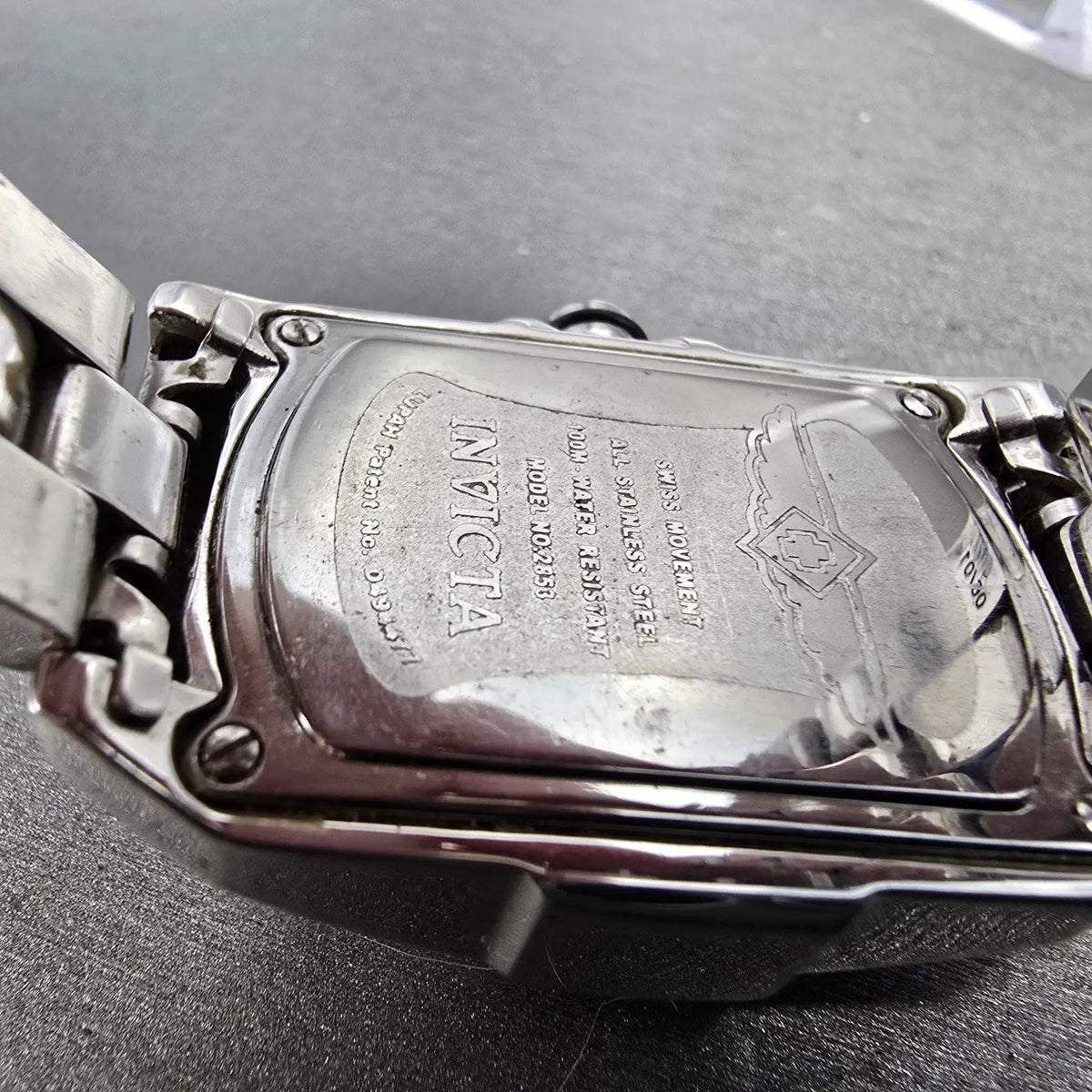 Invicta Lupah Watch 29mm Silver Dial Silver Tone Rectangle 2853 New Battery9