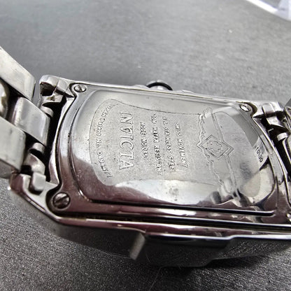 Invicta Lupah Watch 29mm Silver Dial Silver Tone Rectangle 2853 New Battery9