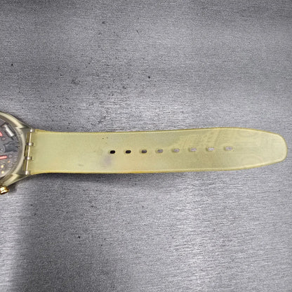Swatch London 1948 Chrono Watch Men 42mm Blue Dial Clear SCZ102 New Battery VTG14