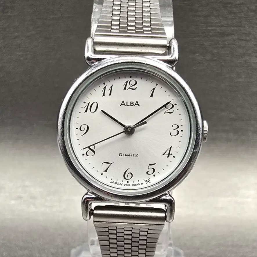 Seiko Alba Watch Women 24mm Silver Dial Silver Tone Round V811-0540 New Battery0