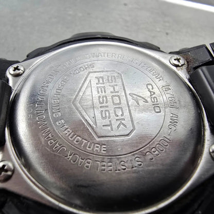 Casio G-Shock AWG-M100BC Watch Men 47mm Black Blue Alarm Chrono Solar READ!!!!!!9