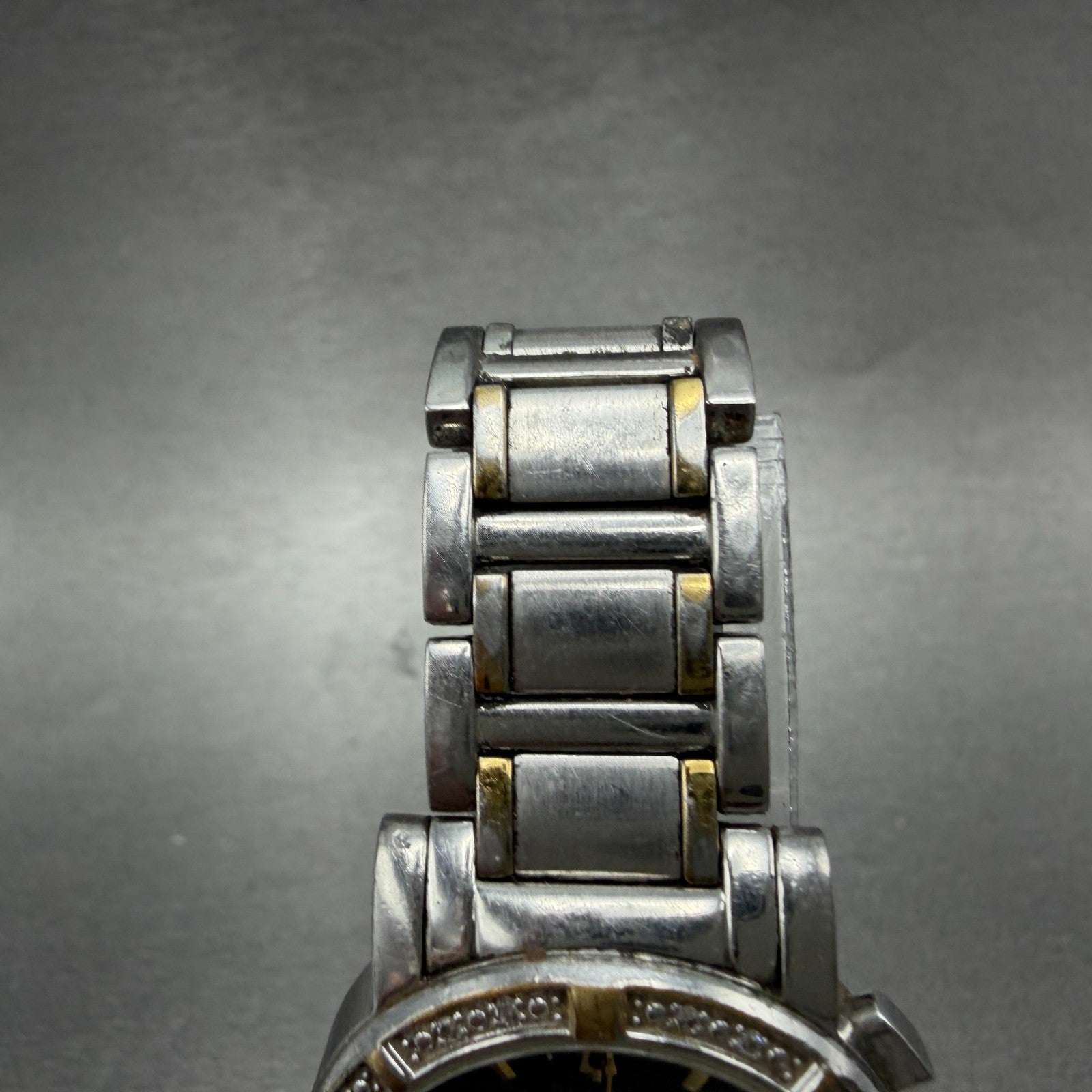 Bulova Chronograph Watch Women 30mm Black Dial Two Tone Date 98W15 New Battery4