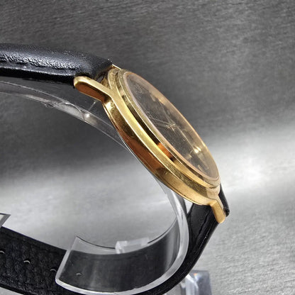 Seiko Watch Men 36mm Black Dial Gold Tone Round 7N01-8040 New Battery Vintage3