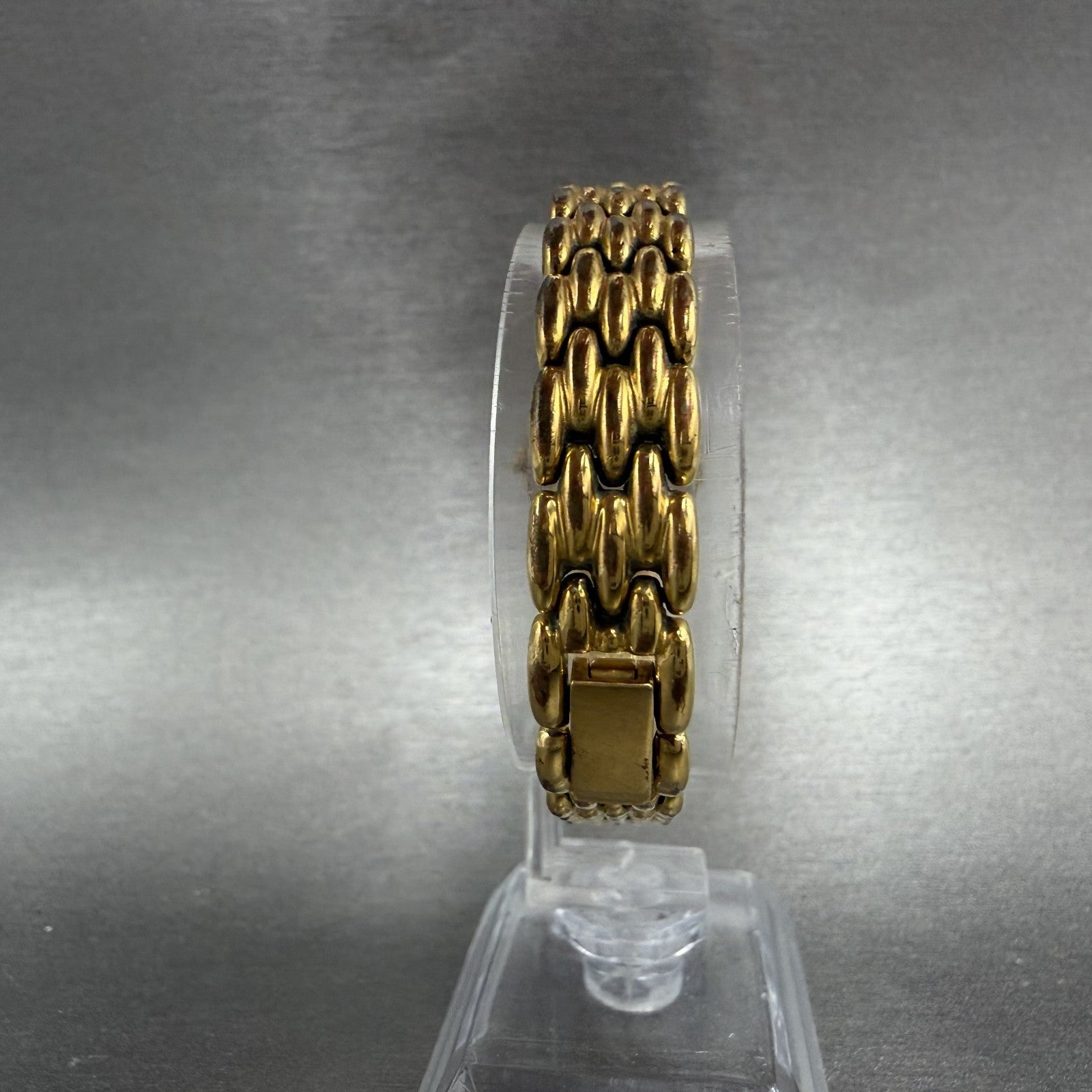 Seiko Pulsar Watch Women 20mm Black Dial Gold Tone Round V400-0880 New Battery7