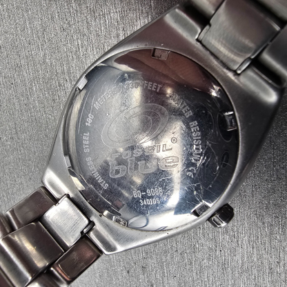 Fossil Blue Watch Men 35mm Blue Dial Silver Tone Daydate BQ-9086 New Battery10
