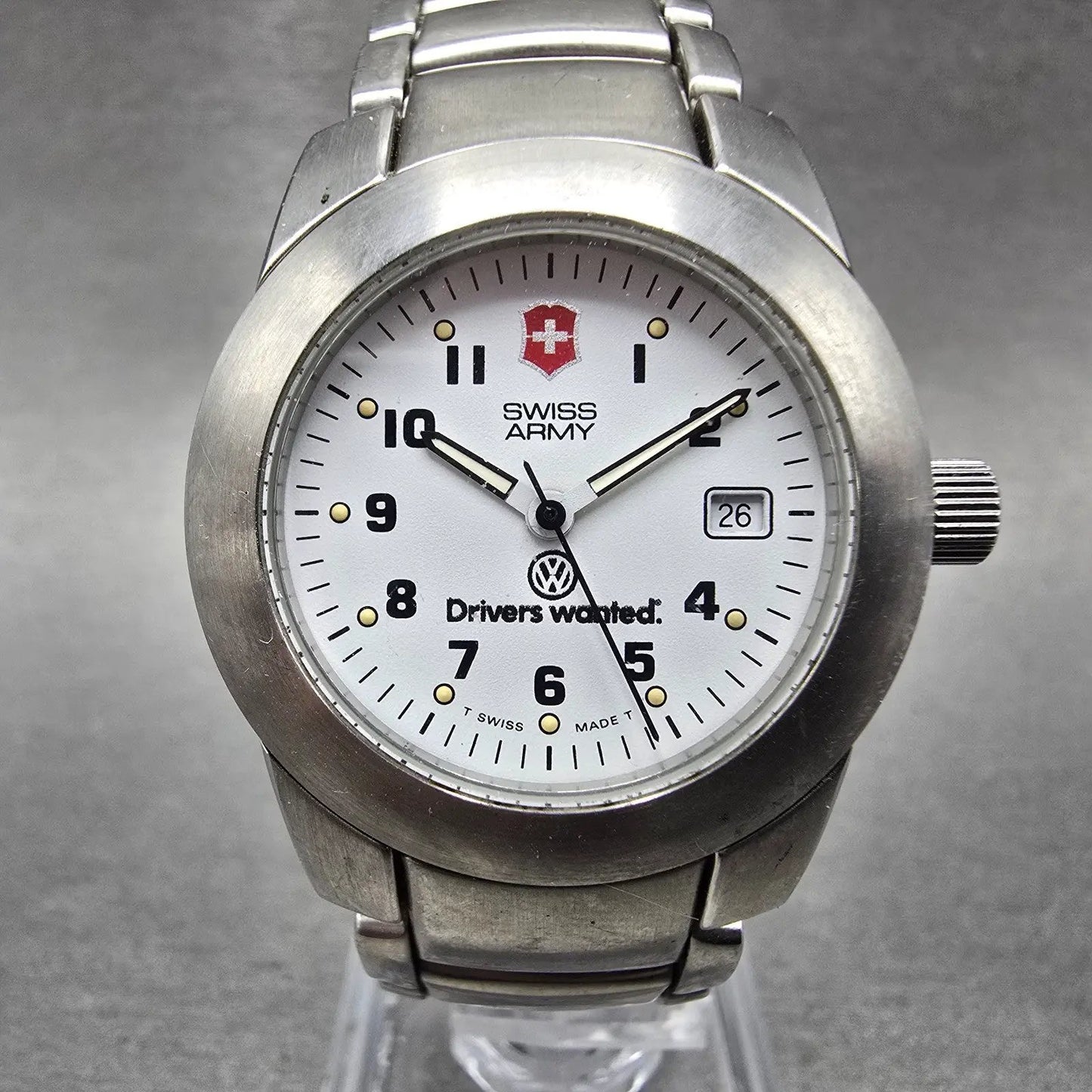 Victorinox Swiss Army Peak Watch Women 30mm White Dial Silver Tone Date PARTS0