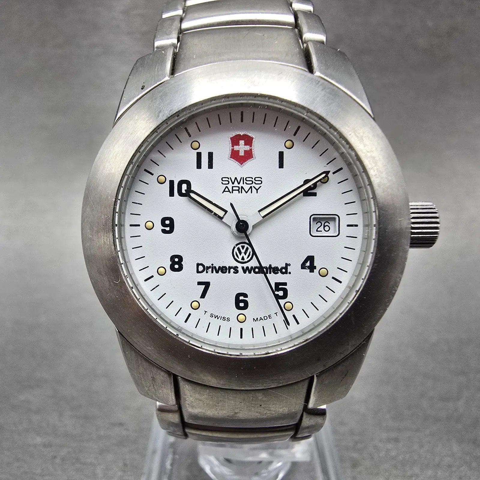 Victorinox Swiss Army Peak Watch Women 30mm White Dial Silver Tone Date PARTS0