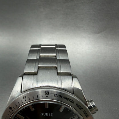 Guess Chase Chronograph Watch Men 43mm Gray Dial Steel Round W13001G1 New Batt4