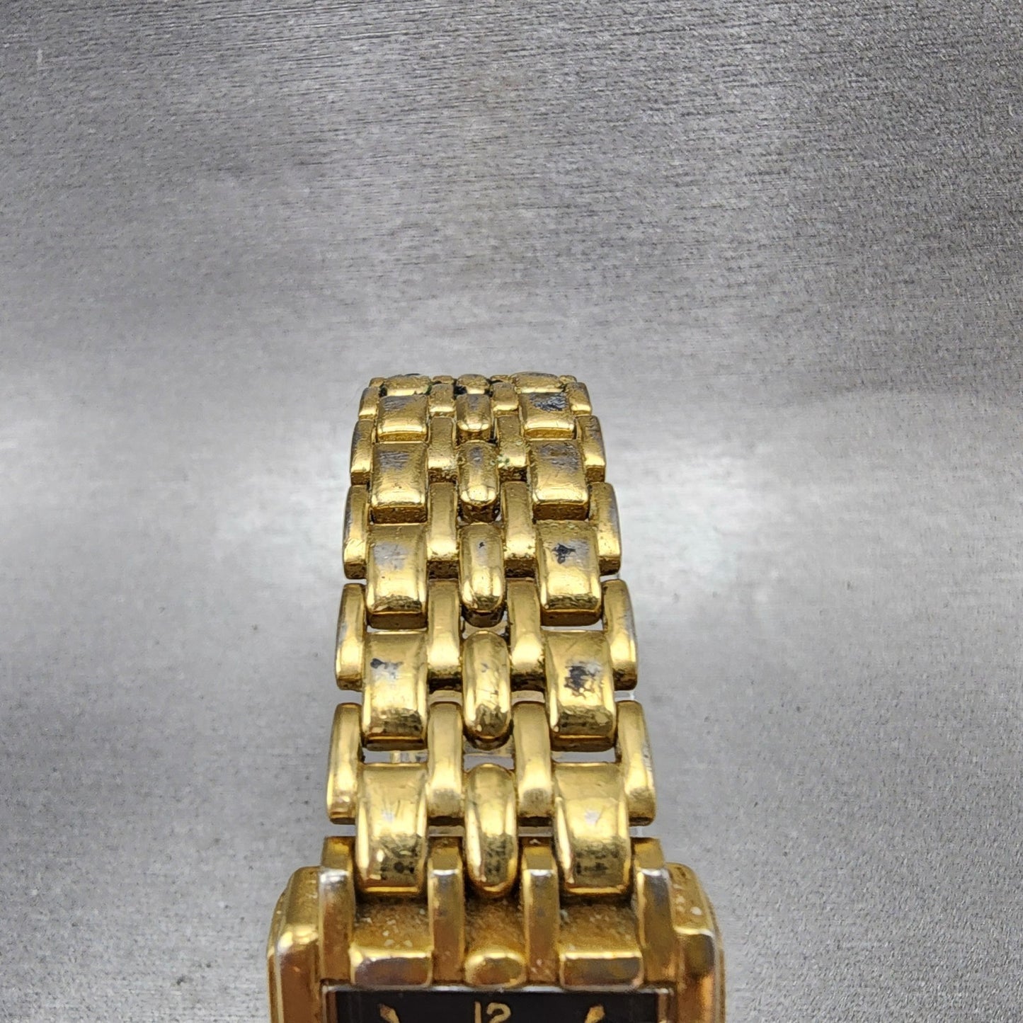 Elgin Tank Watch Men 26mm Black Dial Gold Tone 1L12 Date FMA 36 New Battery4