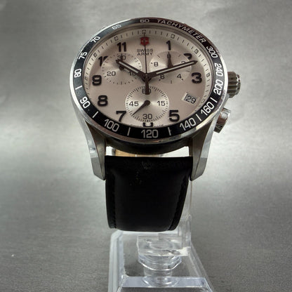 Victorinox Swiss Army Chrono Classic Watch Men 41mm Silver Dial Steel New Batt6